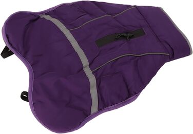 Зимовий теплий куртка для собак з регулюванням, світловідбиваючий, м'який, для малих, середніх та великих порід (M) фіолетовий