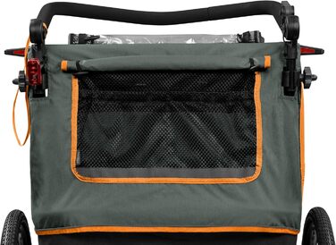 Qeridoo Lynix 2 Forest Green - Причіп для велосипеда 2 дітей з підвіскою та ременями безпеки | Дитячий велопричіп-візок | Qeridoo