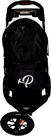 Petique Chinook Schwarz: розкішний візок для собак | Колеса 30 см, EVA, світловідбивачі | До 23 кг