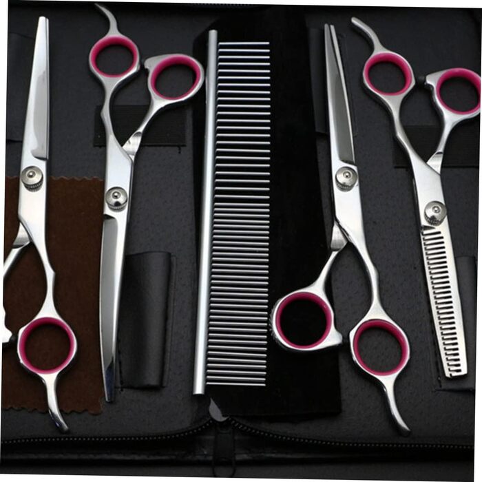 Набір професійних ножиць для грумінгу тварин POPETPOP з гребінцем (нержавіюча сталь)