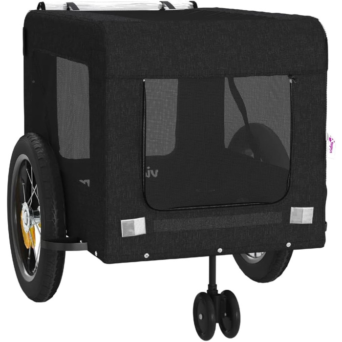 Причіп для велосипеда VidaXL для собак, чорний (120 x 54.5 x 53 см)