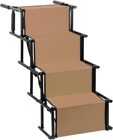 Складана та регульована рампа для собак великих та малих порід, драбина для домашніх тварин, 75 кг, акумуляторна, для всіх автомобілів, коричнева