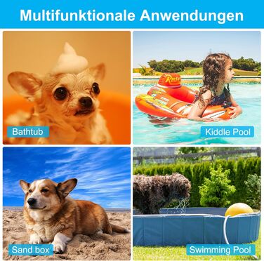 Басейн для собак та котів Demigreat, 100 x 30 см з клапаном зливу, портативний, зносостійкий