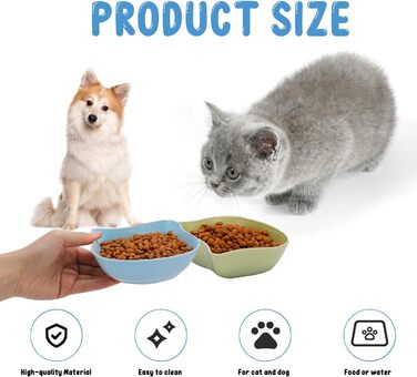Набір мисок для котів (6 шт.), неслизькі миски для їжі та води, довговічні та легко миються