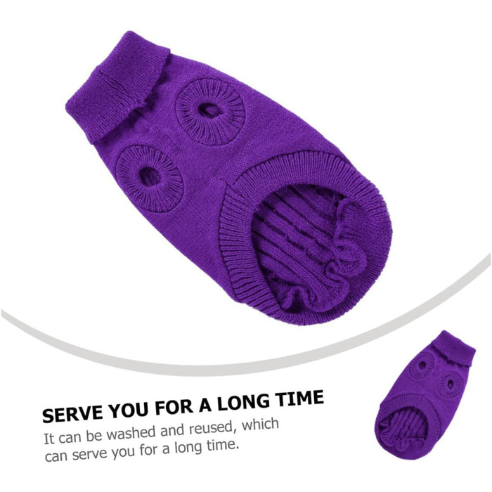 POPETPOP Пуловер для собак з акрилових волокон, теплий, для зими, фіолетовий (XXL), миючий, багаторазовий