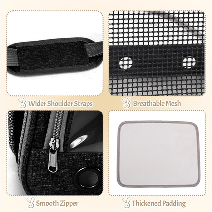 Транспортна переноска для дрібних тварин APKOL, переноска для морських свинок, кроликів, хом'яків, їжаків, (чорна)