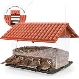 Будиночок для птахів WILDLIFE HOME XL - годівниця для диких птахів, вологостійкий годівничок для пташиного корму, годівниця для саду та балкону