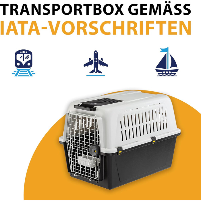 Транспортна переноска для собак Ferplast Atlas 60, сіра, 61 x 91 x 68 см