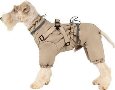 Зимовий теплий накид для собак з отвором для повідка, захист від вітру, тепла куртка для собак, зимовий накид для маленьких, середніх та великих собак (D409 Хакі, XXL)