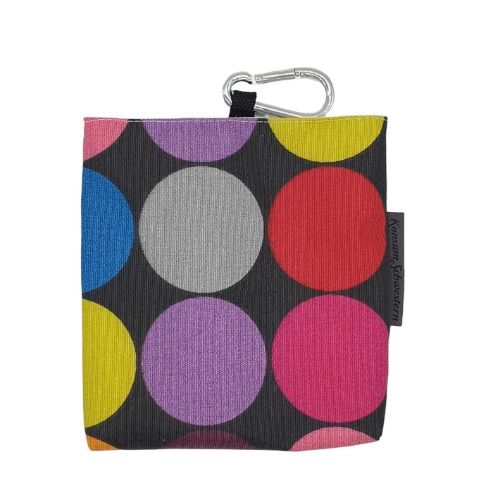 Сумка для ласощів для собак з магнітом та карабіном з ламінованої бавовни - ЯСКРАВІ КУТІ - ЧОРНИЙ