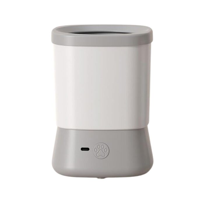 Мийка для лап собаки, 2-ступеневий аксесуар для догляду, захист від бризок, очищувач лап для прогулянок, подорожей, кемпінгу, відпочинку на природі, вдома, хатнього утримання, купання після прогулянки (сірий)