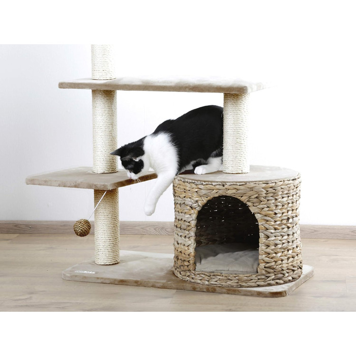 Дряпка для котів Kerbl 81592 Banana Leaf Jade, 70x38x102 см, бежева