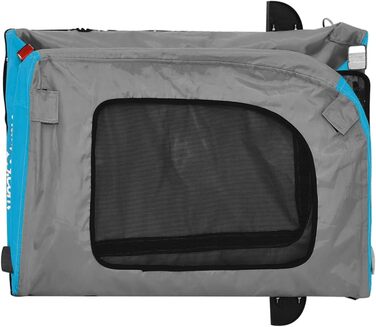 Фургон для собак Gecheer - причіп для велосипеда, переноска для собак, 45 кг, сірий оксфорд, блакитний