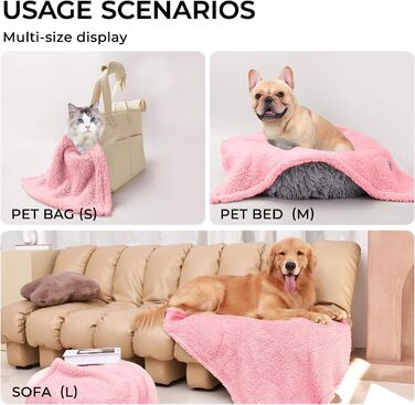 М'яка флісова ковдра для домашніх тварин: собаки, коти, цуценята (3 шт. в упаковці, 45x75 см, бежевий+блакитний+рожевий)