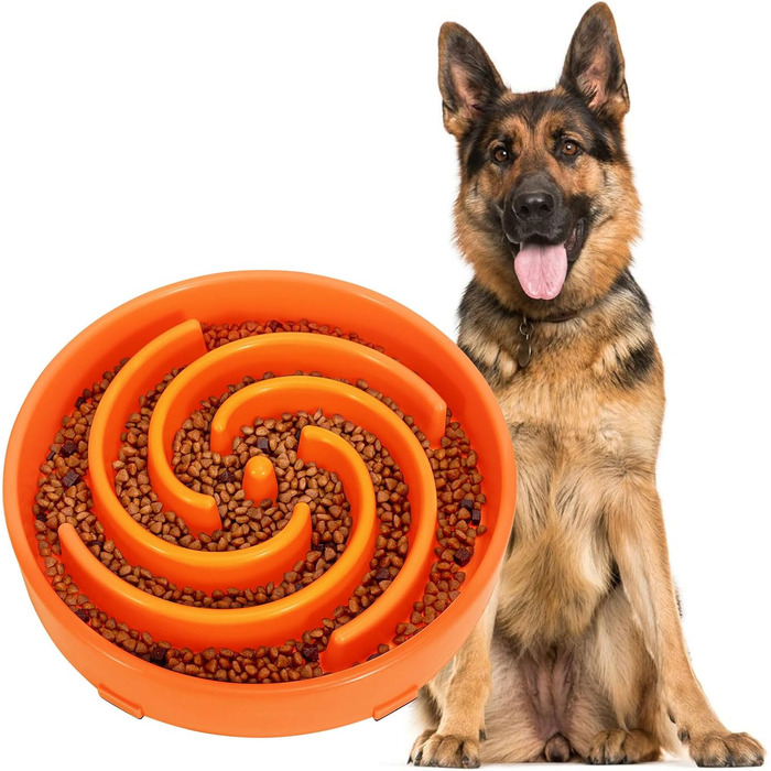 Напувачка для собак Slow Feeder, інтерактивна миска, безпечна та міцна, екологічна (L, помаранчевий)