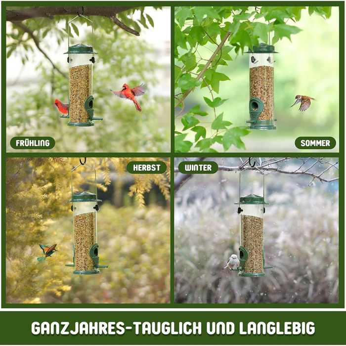 Годівниця для птахів Urban Deco з 2 годівницями, зелена (2 шт.)