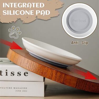 Набір мисок для котів з кераміки (4 шт.) з неслизьким дном, анти-відрижка, широкі та плоскі миски для кошенят та дрібних тварин