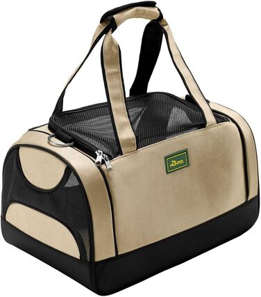 Сумка-переноска для собак та котів HUNTER Portland, 40x25x25 см, бежево-чорна