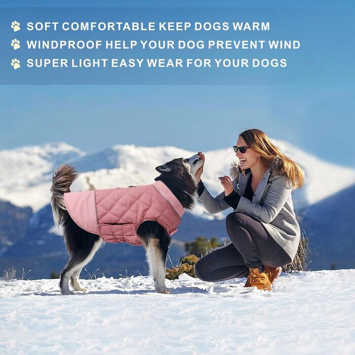 Зимовий теплий дощовик для собак Idepet, теплий дощовик для собак, антисніговий костюм для маленьких і середніх собак з отвором для шлейки, блакитний, рожевий, сірий, S