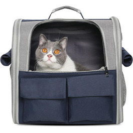 Рюкзак для тварин PETCUTE: переноска для собак та котів, з виймальною підстилкою та ременем безпеки, зелений (блакитний)