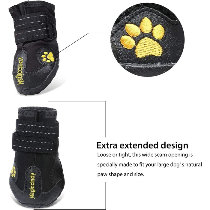PETCUTE: Чорні захисні чоботи для собак, 4 шт. - дихаючі, водонепроникні, неслизькі. Підходять для малих, середніх та великих собак. Літні чоботи для собак, розмір 7.0*8.0 см