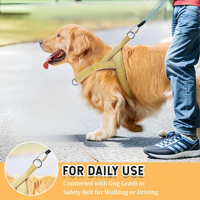 Шлейка для собак, анти-тяга, світловідбиваюча, для середніх та великих собак, регульована, м'яка, дихаюча, для прогулянок та бігу (L) (Style2-M)
