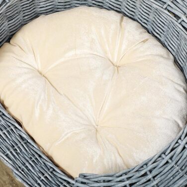 Корзина для собак і котів PawHut з подушкою, сірого кольору, 57 x 46 x 17,5 см