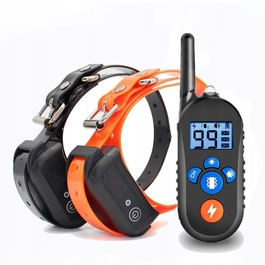 Електричний нашийник для дресирування собак з LCD-дисплеєм, водонепроникний (набір 2 шт.), чорний та помаранчевий