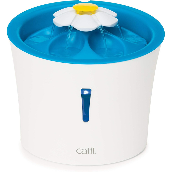 Автоматичний фонтан для котів Catit Flower з LED, 3 л, білий/синій