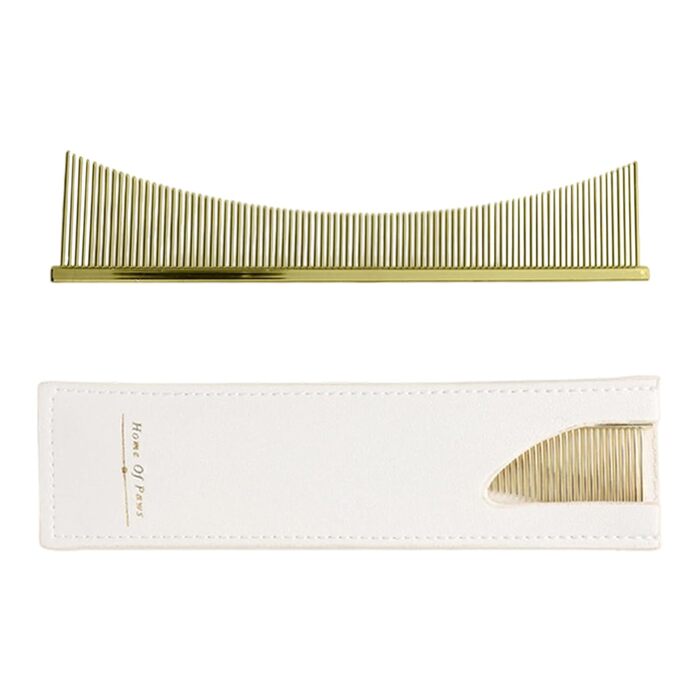 Флохкам для собак та котів: щітка для грумінгу шерсті. Аксесуар для догляду за шерстю літніх собак, довгошерстих порід. Для щоденного використання під час линяння, підходить для цуценят (золотий)