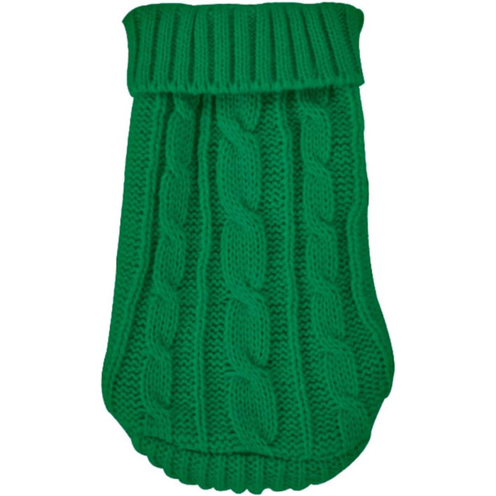 Зимовий пуловер для собак, класичний одяг для маленьких собак, цуценят, котів, в'язаний пуловер, для такс, шнауцерів (зелений, розмір XXS (4) 0,5–1,5 кг)