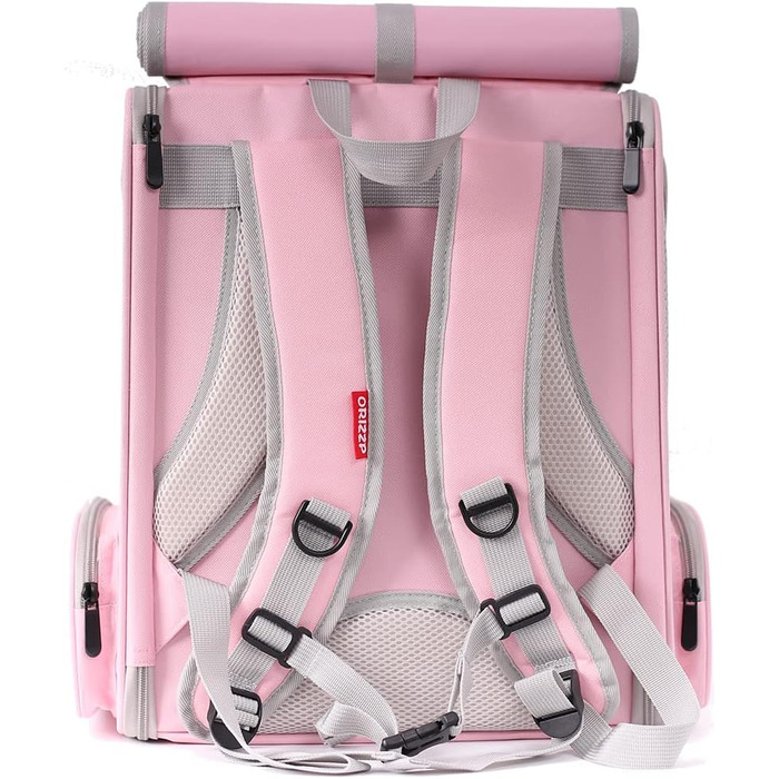 Транспортний бокс для папуг Orizzp з дерев'яною перекладиною та піддоном (рожевий)