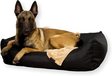 Водонепроникне собаче ліжко 4L Textil Koko для великих собак, корзина, знімний та пральний чохол, чорний (100x80 см)