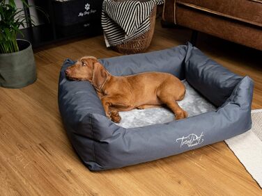 Ортопедичне собаче ліжко TrendPet Viscado сірого кольору, 100 см