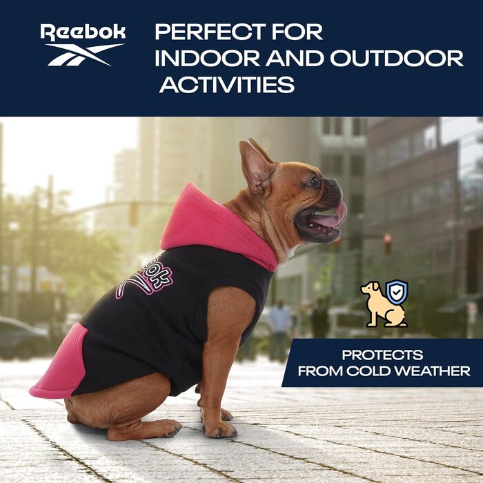Reebok флісовий худі для собак з капюшоном, отвір для повідка, теплий зимовий светр для маленьких, середніх і великих порід, преміум якість, зручний, затишний