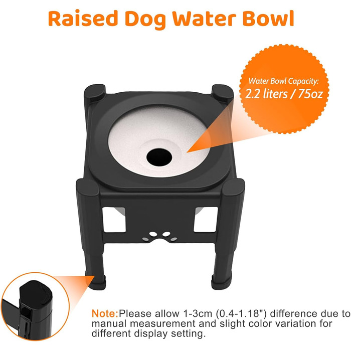 Підвищений годівниця для собак Felenny, 3 регульовані висоти, антипроливання, повільний диспенсер для води та корму, великі, середні та малі породи собак та котів