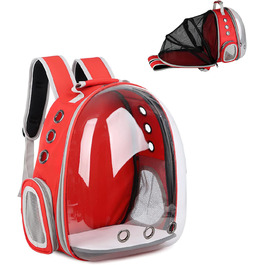 Рюкзак для кота та собаки Galatée, розширюваний, з вентиляцією, для подорожей, кемпінгу та піших прогулянок (червоний)