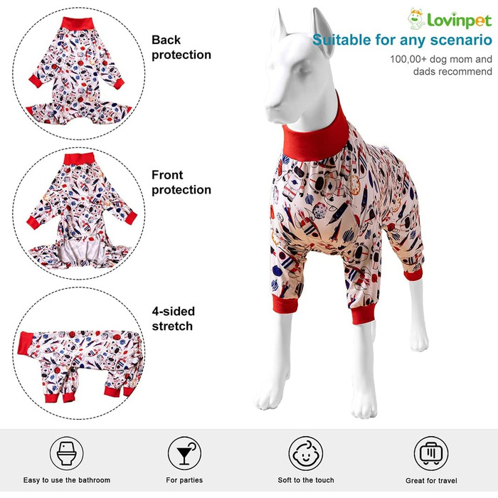 Піжама для собак великих порід LovinPet з принтом 