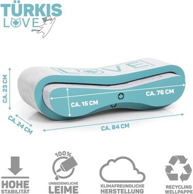 CanadianCat Company Кігтеточка для котів MEGA SPARPACK XXL Orbit і Satellite 2.0, набір з котячою м'ятою, якісний картон, бірюзова, 2 кігтеточки