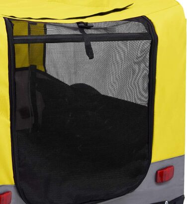 LAPOOH 2-в-1: велосипедний причіп та візок для собак/дітей, комфортний, жовто-сірий