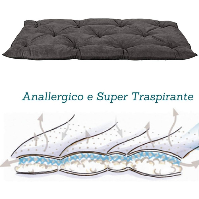 Матрац для собак EVERGREENWEB 90x115 см, 8 см, ортопедичний, з ефектом пружини, сірий, пральний