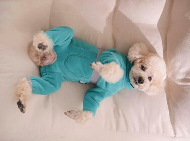 Теплий флісовий одяг для собак, зимовий, з довгим рукавом, для чотирилапих, регульований, для собак маленьких та середніх розмірів, розмір XS (Синій)