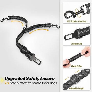 Крісло для собак Petsfit: зручне автокрісло для маленьких та середніх собак, чорна шкіра, з 2 ременями безпеки