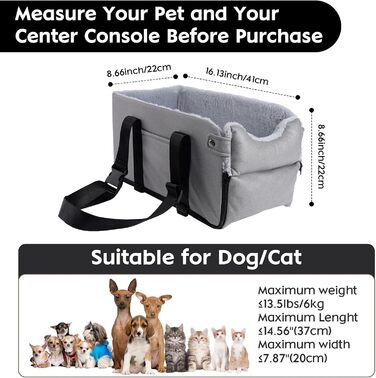 Автокрісло для собак та котів: стабільне, з ременями, знімне, миється, до 6 кг