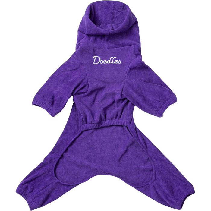 Рушник для собак Mikki Doodes, для довгошерстих порід, мікрофібра, швидковисихаючий, поглинаючий, зменшує пухнастість, фіолетовий, S