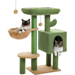 Котячий комплекс MUTTROS Cactus 90 см – м’який будиночок, ігровий стовпчик для котів, гамак, підвісна іграшка, кігтеточка для домашніх котів