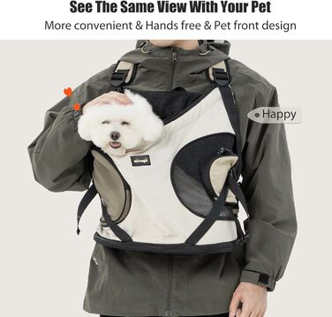 NATUYA Сумка-переноска для собак, переноска для тварин з м'якою підстилкою, 2 кишені на блискавці, для подорожей, прогулянок, переноска для собак з переднім доступом (Абрикосовий)