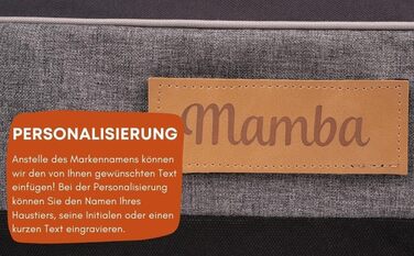 Персоналізоване собаче ліжко XL - для великих, середніх собак - подушка, корзинка для собак - килимок для собак з гравіюванням імені (Сірий, L 100 x B 65 x H 17 см)