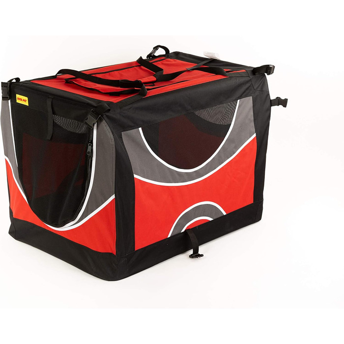Транспортна переноска для собак та котів, 91x64x64 см, червона. Клітка-переноска для подорожей, відпочинку, собак та котів.