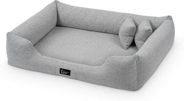 Ортопедичне ліжко для собак Bruno Grosse, середнього та малого розміру - подушка для собак, килимок для собак з тканини Aura - піна з пам'яті, м'яка, довговічна, стійка до зношування та розривів (XXL, світло-сірий)